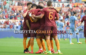 Roma-Samp esultanza