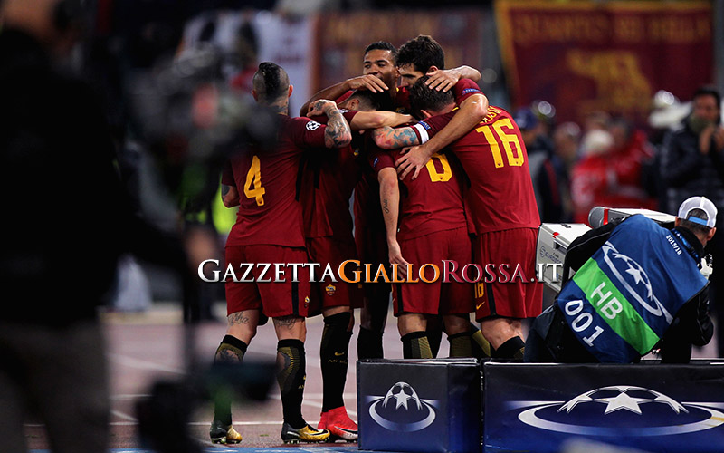 Roma-Chelsea esultanza Roma